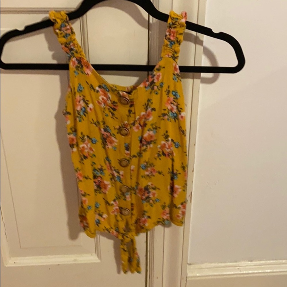 Girls floral buttoned tank top